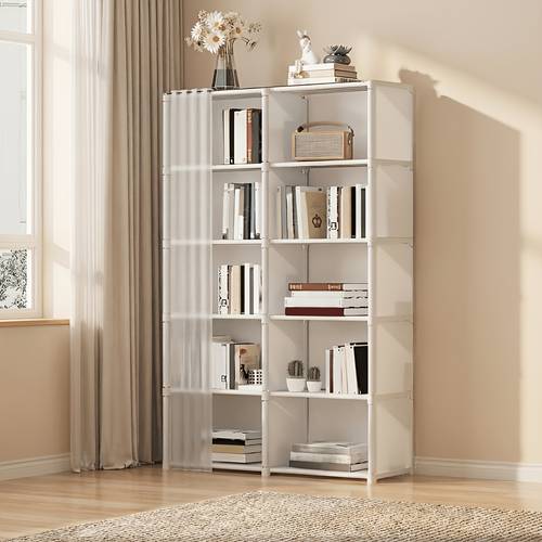 imagen del artículo estantería de 1 pieza multicapa para almacenamiento de libros, de , armario simple de pie para almacenamiento de ropa, gabinete multifuncional a prueba de polvo para almacenamiento de artículos varios para , y dormitorio