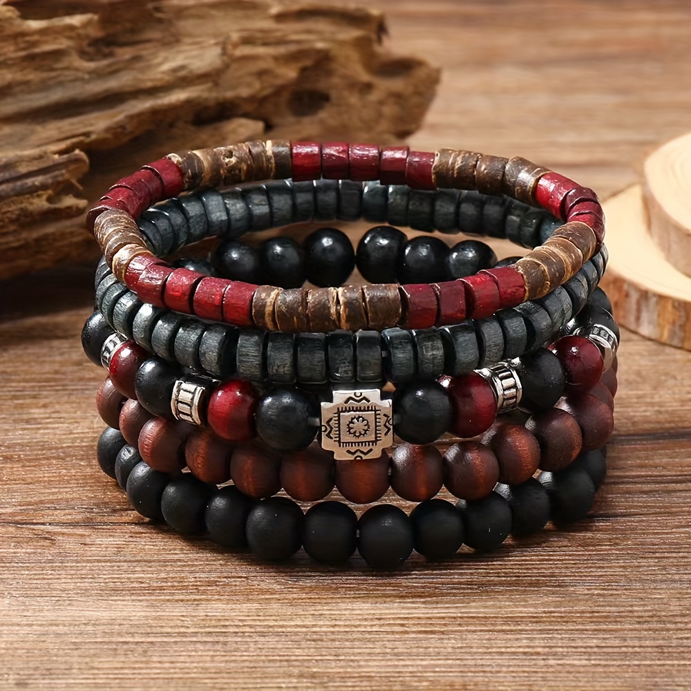 

- Wooden Bracelet Set - & ,