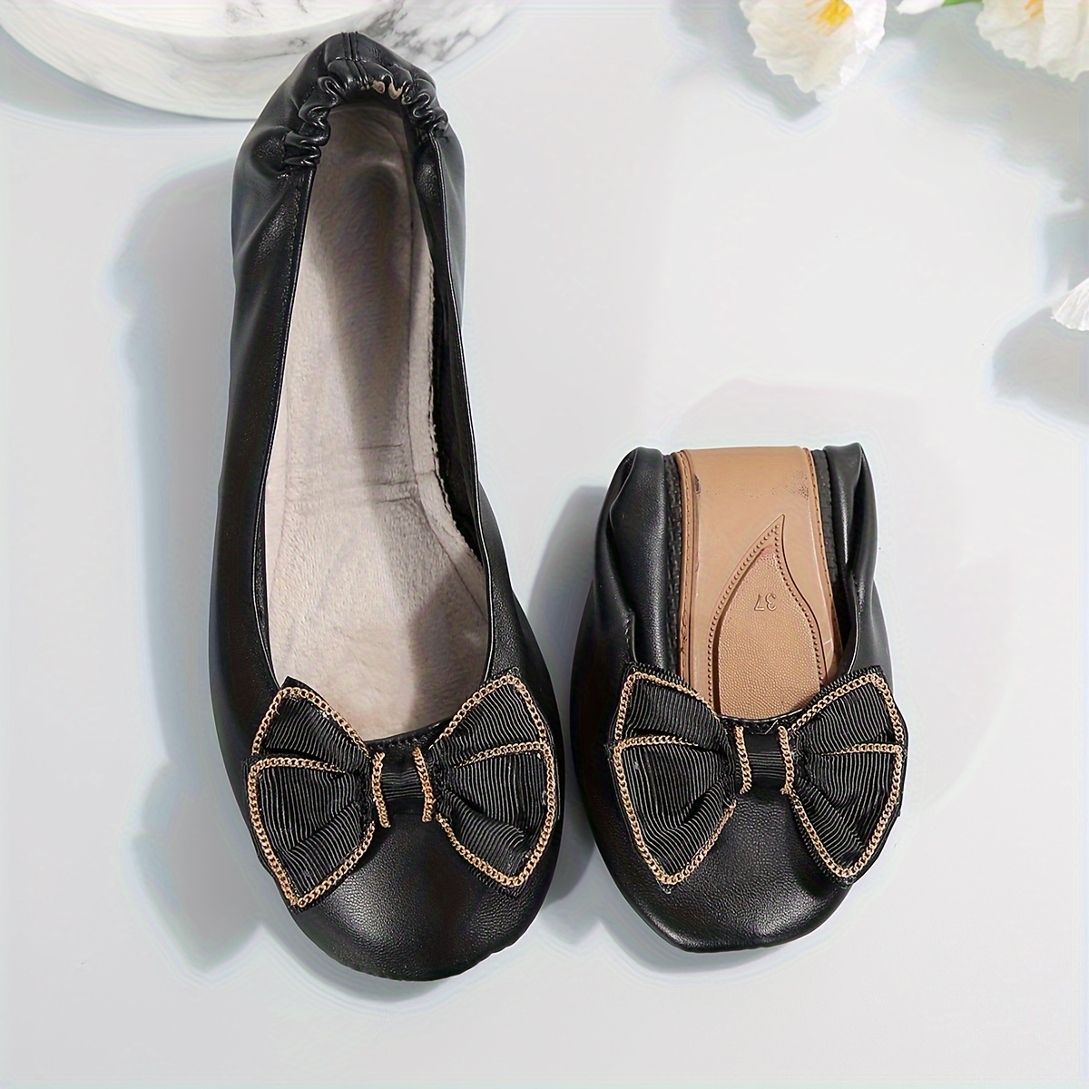 

Women's Bowknot Decor Flat Shoes, Casual Slip On Ballet Shoes, Lightweight & Comfortable Shoes