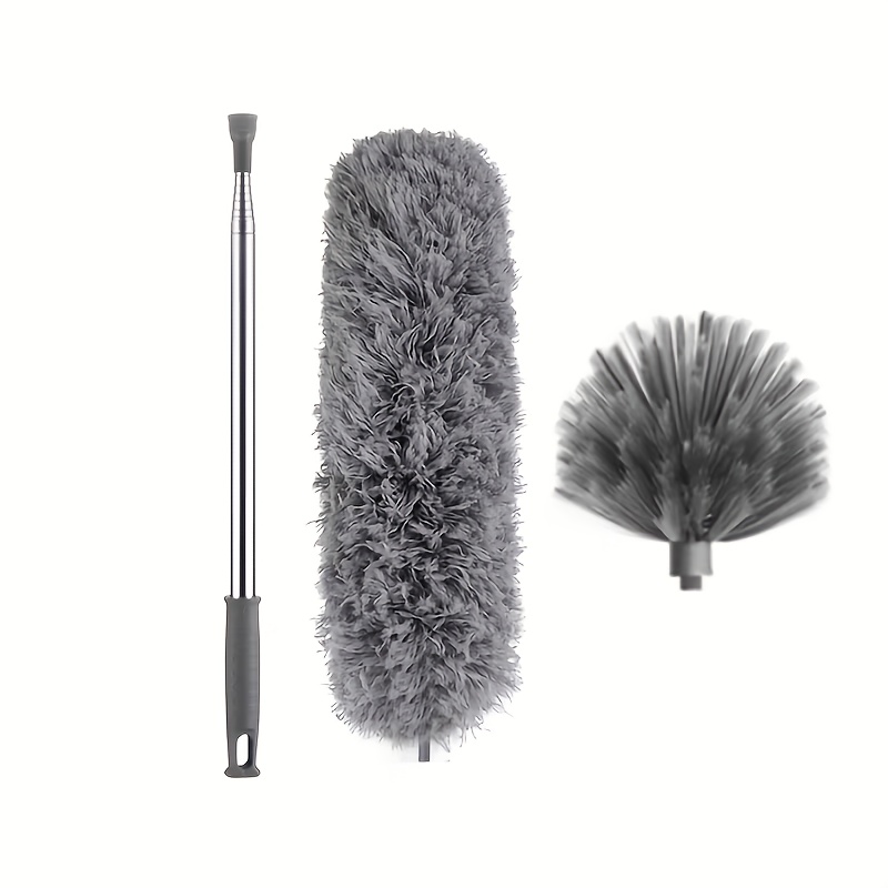 TEMU Extendable Cobweb Duster With Lightweight Pole - Handle, Medium-stiff Bristles For Commercial Cleaning
