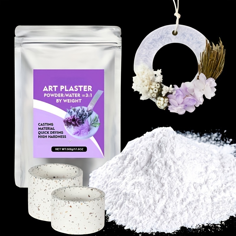 

Gypsum Powder Resin Casting Plaster Powder, Fast Setting Casting Resin Kit For Beginners, Water Activated Gypsum Powder Casting Kit For Resin Molds, Easy To Mix And Self-leveling (500g/17.63oz)