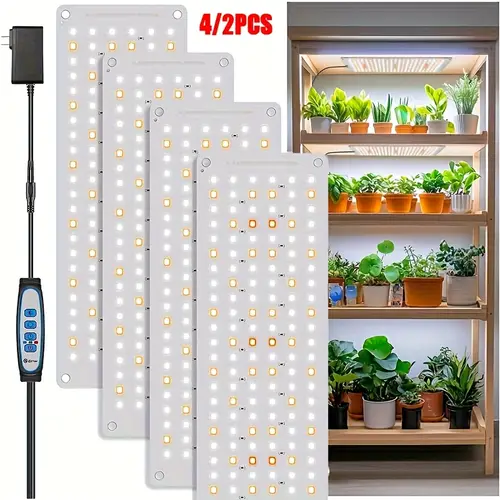 LED Grow Lights, 540 LED Indoor Plant Grow Lights, Under Cabinet Grow Lights with 3 Levels Timer, 3 Lighting , 10 Dimmable Levels, Suitable for , 4/2pcs
