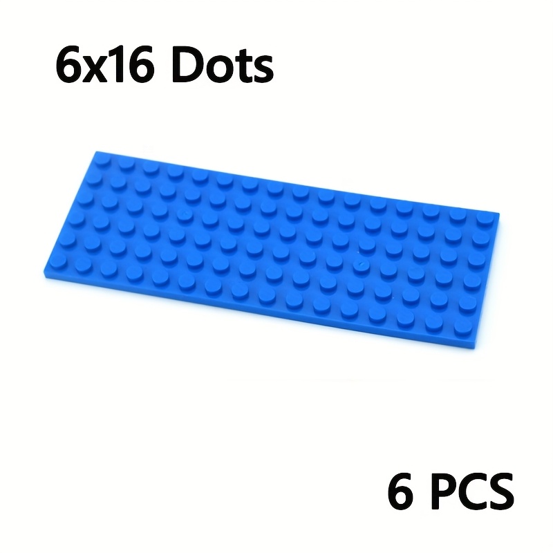 6pcs Thin Bricks 6x16 Building Blocks 3028 Red Yellow