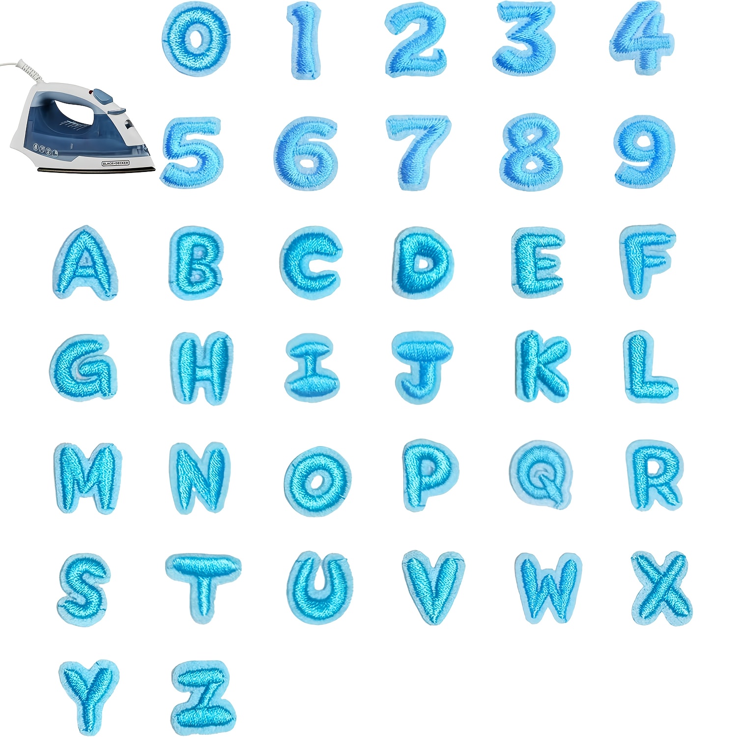 Image of 36pcs Cute Multi-colored Small Alphabet Embroidery Patches, Iron-on/sew-on Clothing Additions For Embroidered Fabric Patches, Suitable For Clothing, Jackets, Hats, Backpacks