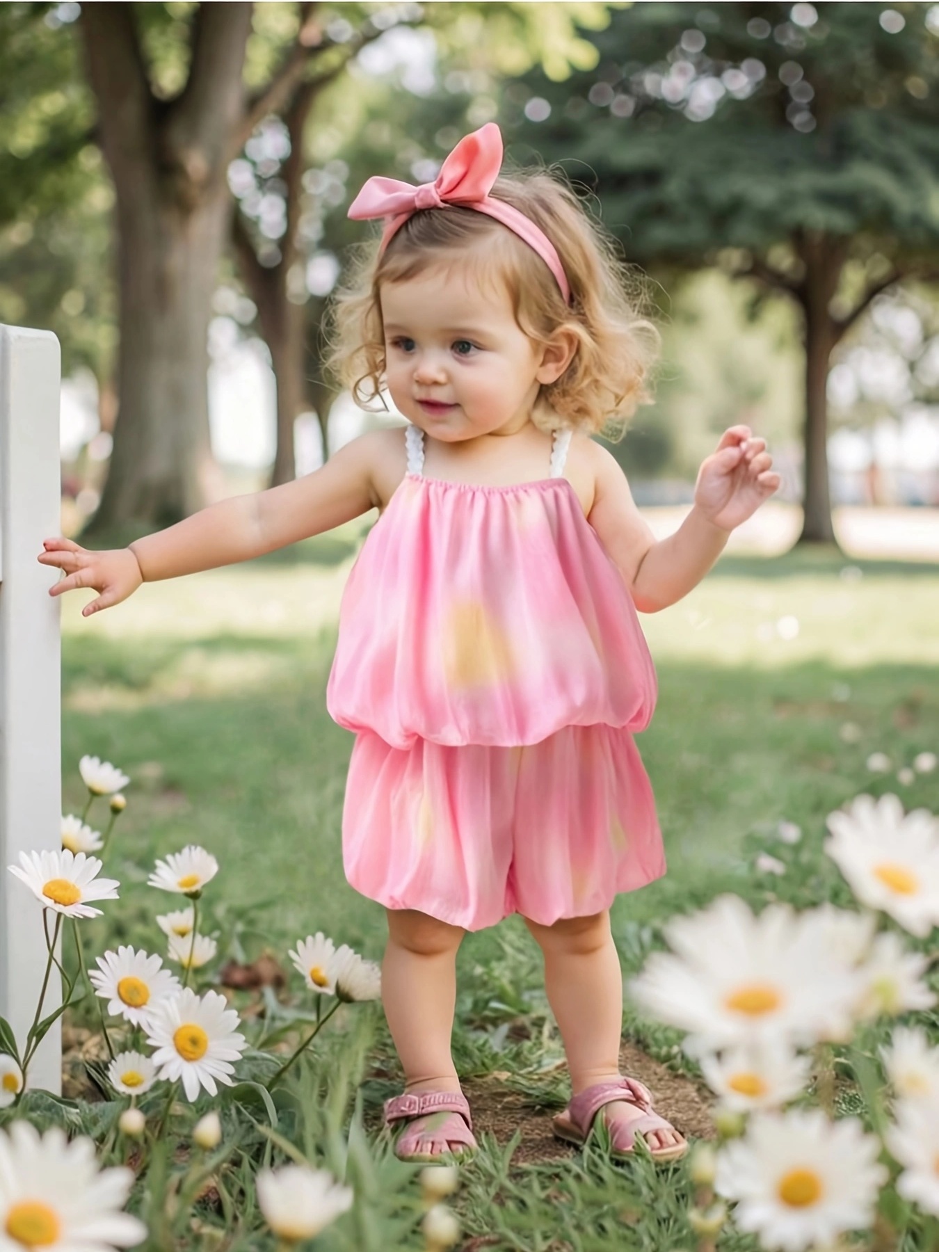 girls' summer suit set baby shorts suspenders two piece set Temu