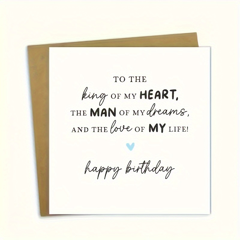 

Birthday Greeting Card For Husband, Boyfriend, Or Partner - Romantic Celebration Note For His - High-quality Paper With Envelope - For Of My Heart & The Man Of