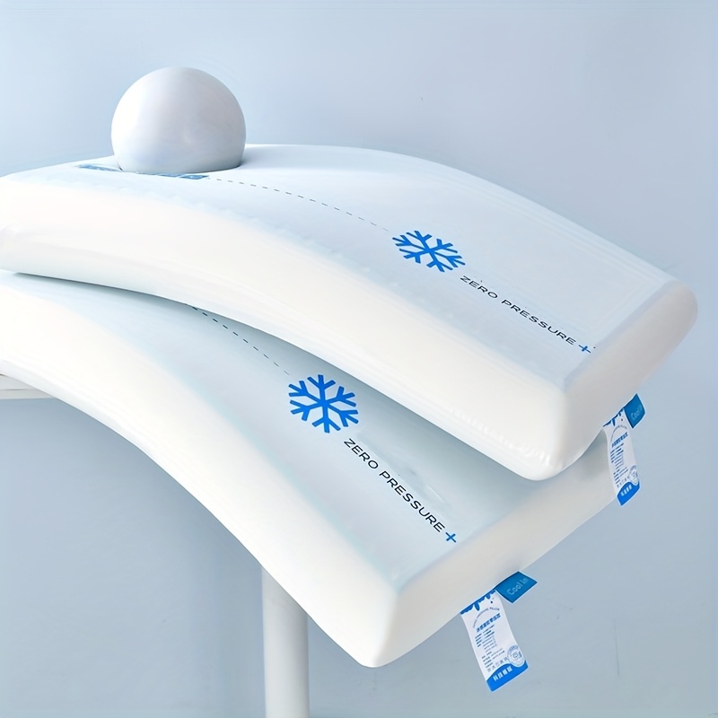 1/2pcs New High-End Ice Blue Cooling Gel Slow-Rebound Pillow, Zero Pressure Pillow for All-Night Sleep, All-Season Microfiber Pillow, Cervical Pillow, Suitable for Student Dorms, Home Bedrooms, and More