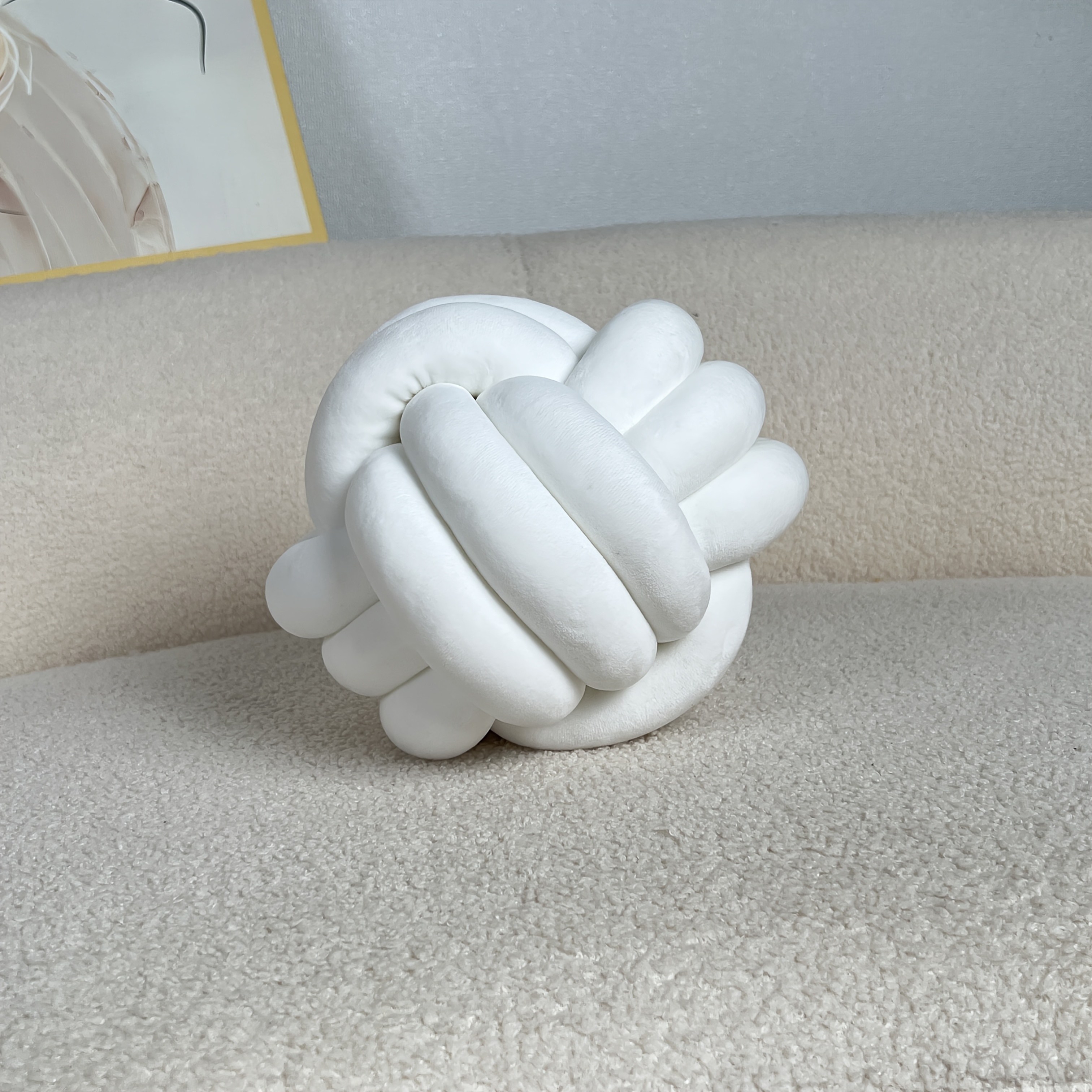 1pc 22cm/8.66inch Knotted Pillow, Spherical Decorative Throw Pillow, Knotted Cushion For Sofa, Suitable For Living Room, Bed, Sofa Decoration, Throw Pillow