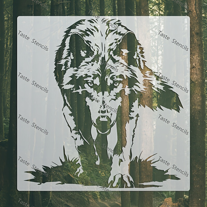 E-shop Wolf Malerei Schablone, X Zoll, Wiederverwendbar für Leinwand, Stoff, T-Shirts, Logos, Bilderrahmen, , Kreative Wandkunst, Basteln