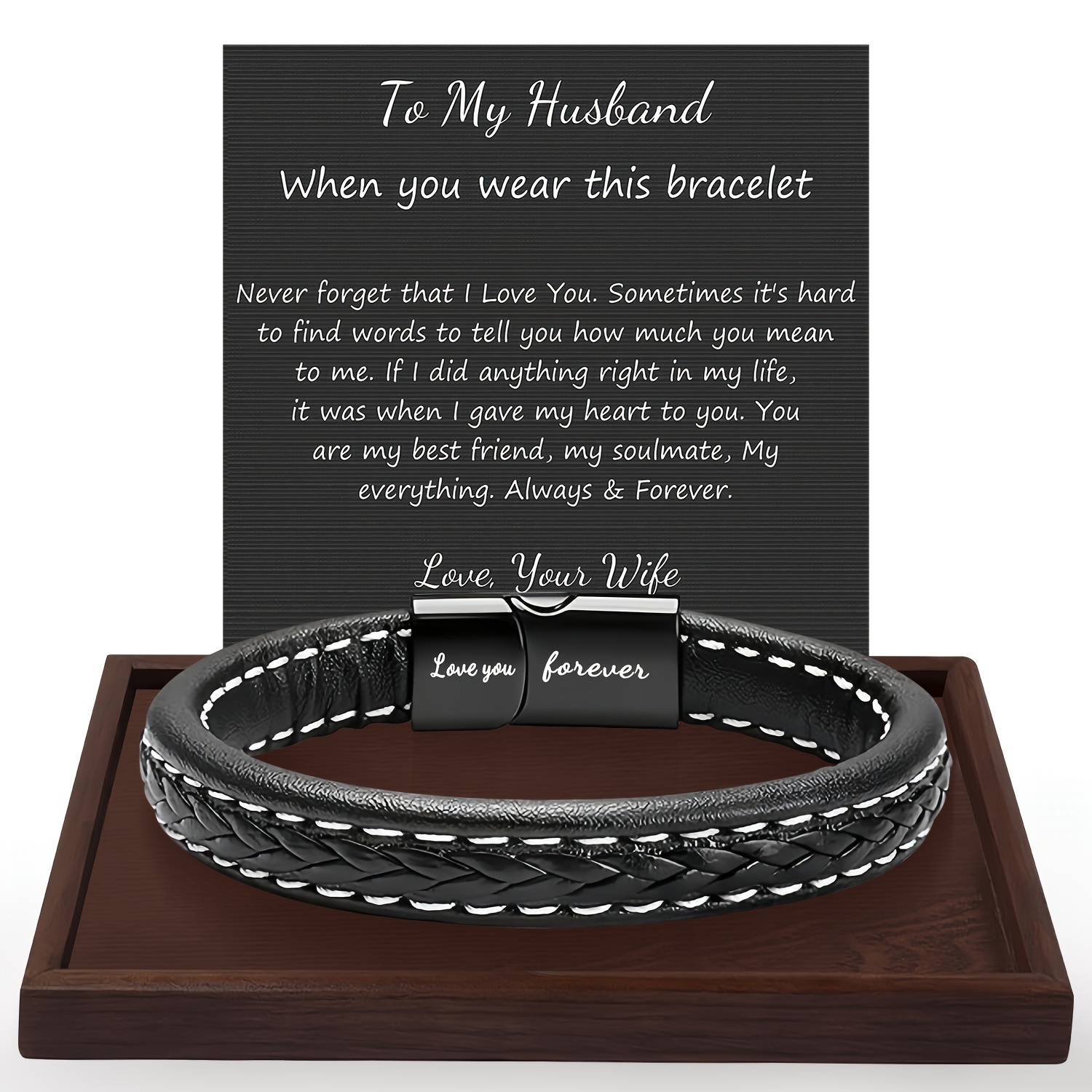 TEMU 1pc Valentine's Day, Easter, Father's Day Gift For Husband, Fashion Bracelet For Best Husband, Birthday