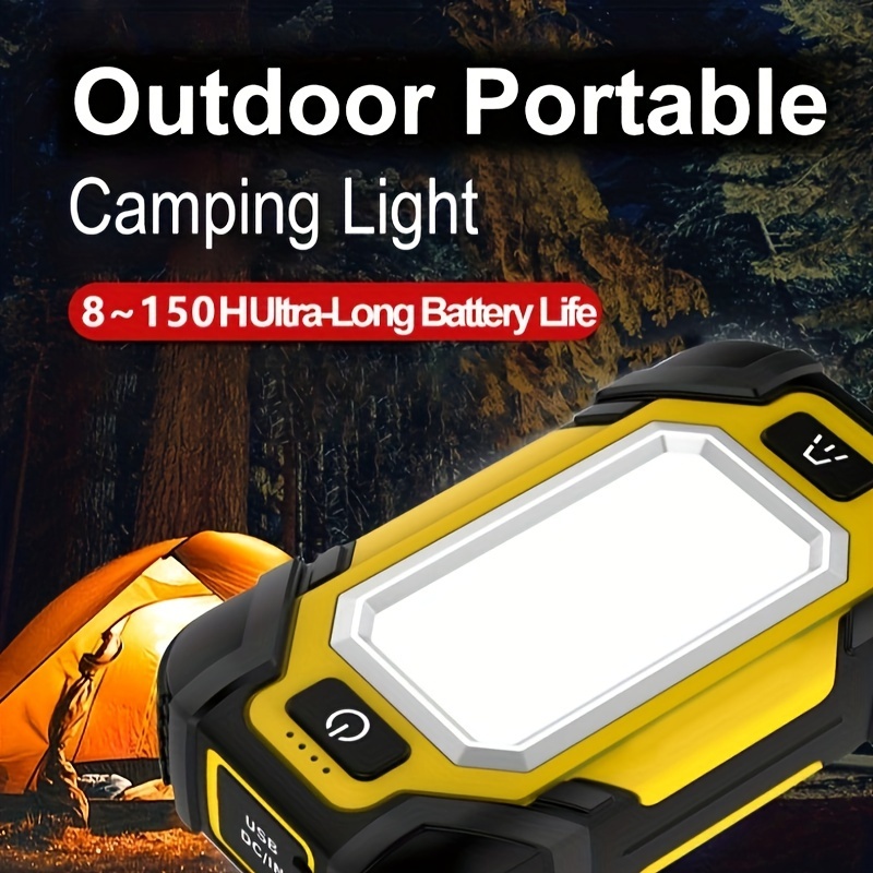 

Portable Outdoor Emergency Led Lamp, Adjustable Brightness, Built-in 8000mah Power Bank, Usb Rechargeable, With Dual Magnetic Base And Metal Hook, Ideal For Camping And Hiking And More