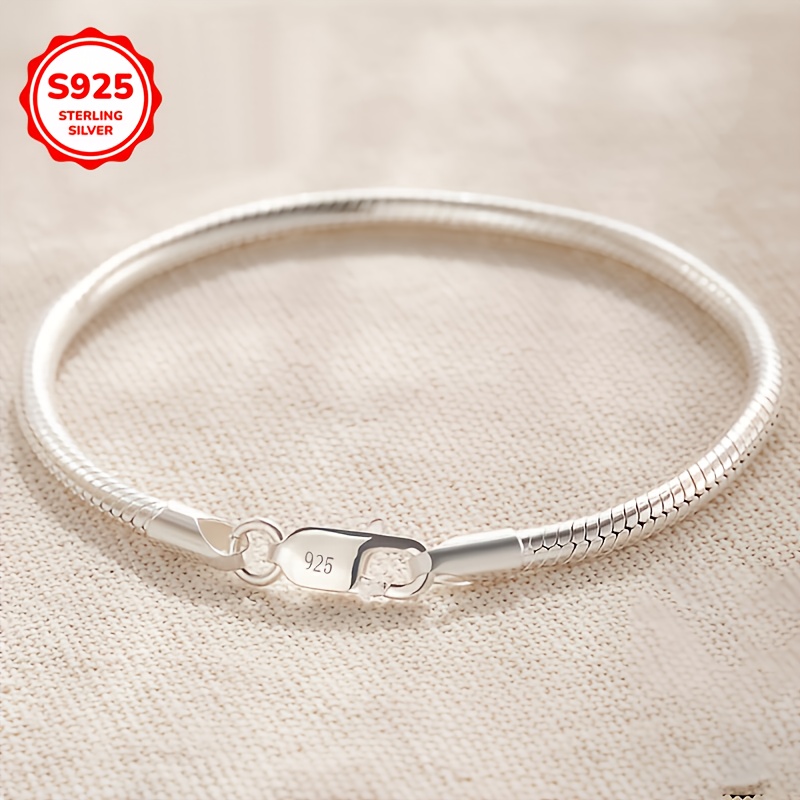 

925 Sterling Silver Personality Snake Bone Bracelet Girl Couple Bracelet Light Luxury , Suitable For And To Wear Bracelets