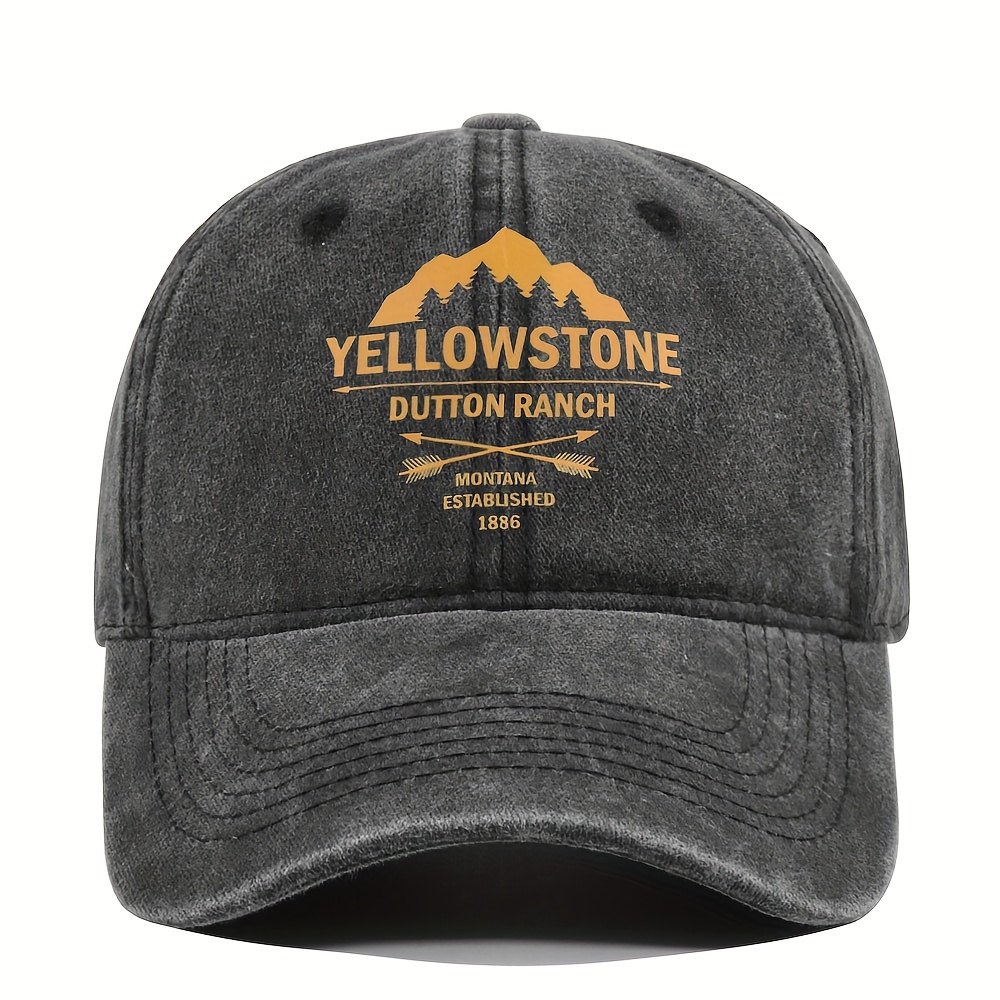 1pc Embroidered Yellowstone Baseball For Men And Women Water Washed Old  Curved Brim Sun Hat - Sports & Outdoors - Temu