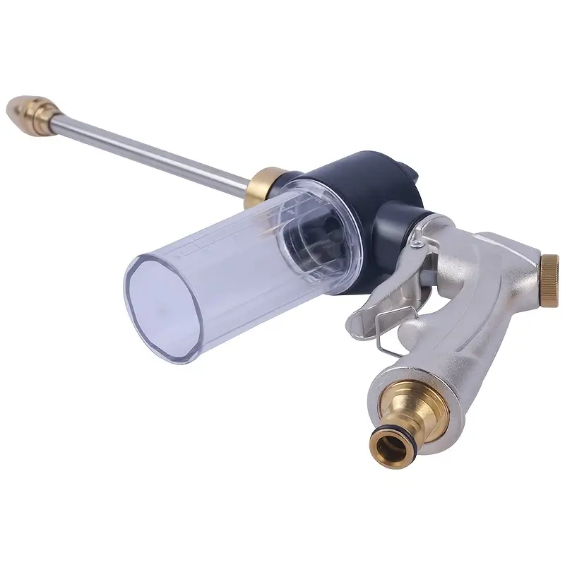 1pc all metal high pressure wash water gun with extended rod and foam sprayer for home use with foam pot ideal for car cleaning and garden watering applications details 2