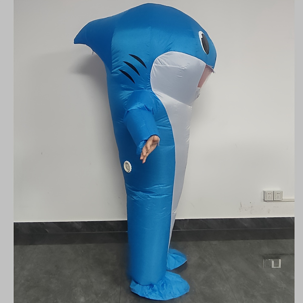 

Adults Inflatable Halloween Costumes Blow Up Shark Costume For Halloween, Birthday Gift Cos Play Party Blue Party Games & Activities