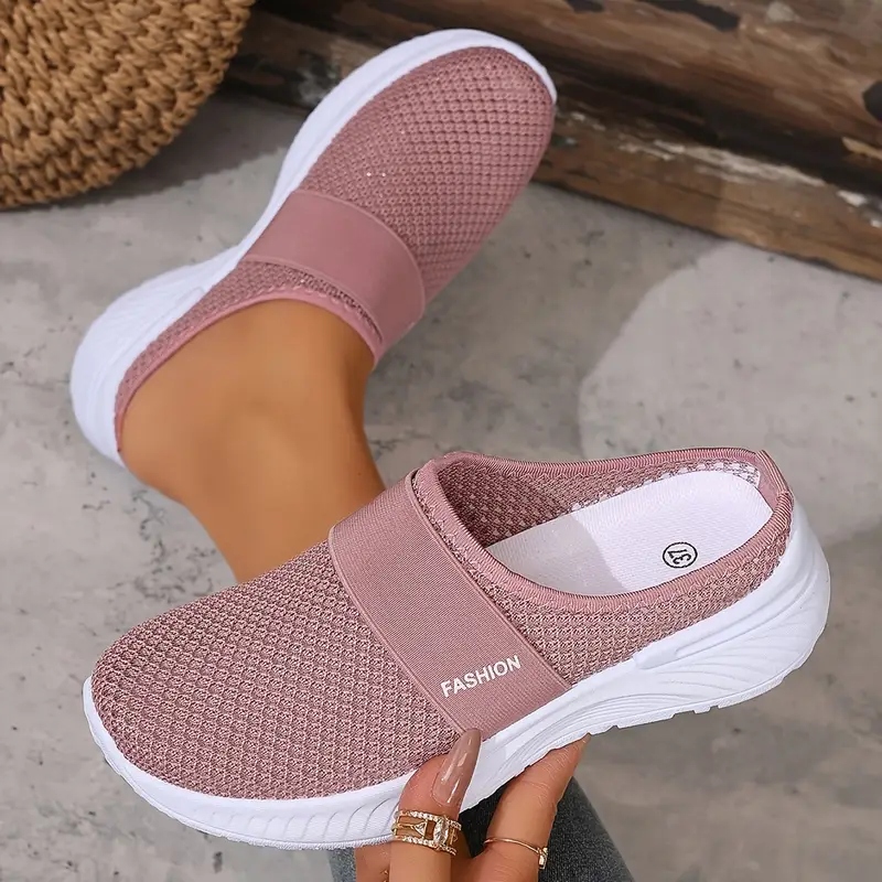 womens white slip on sneakers breathable mesh fabric pvc sole comfortable casual shoes for beach travel and everyday wear summer shoes mesh upper ladies sneakers details 6
