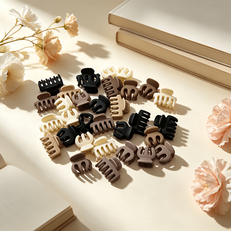 10pcs Matte Mini Pumpkin Dragon Claw Hair Clips Set