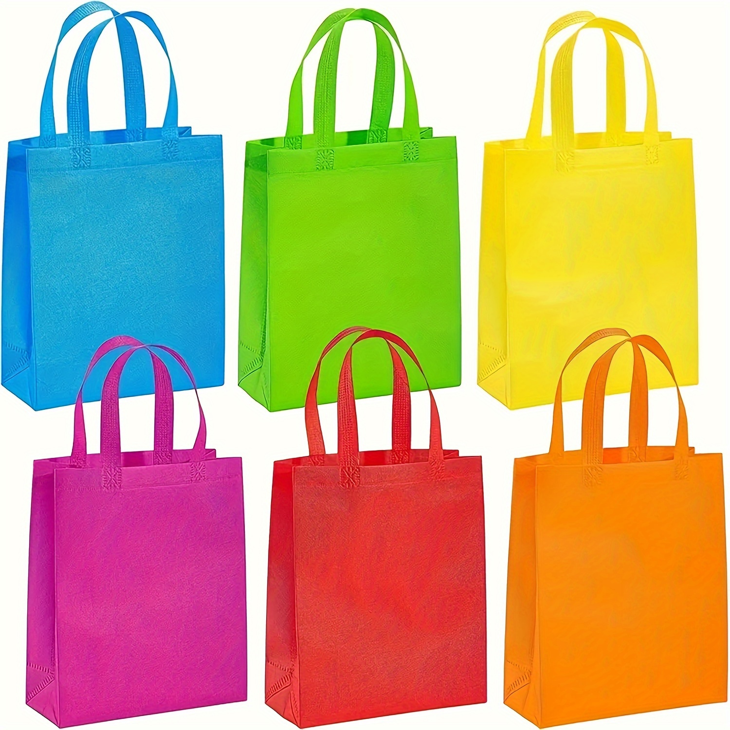 

12 Pack Reusable Gift Bags With Handles, Durable Polyester Party Favor Bags For Birthday, Halloween, Christmas, Thanksgiving, Wedding Celebrations