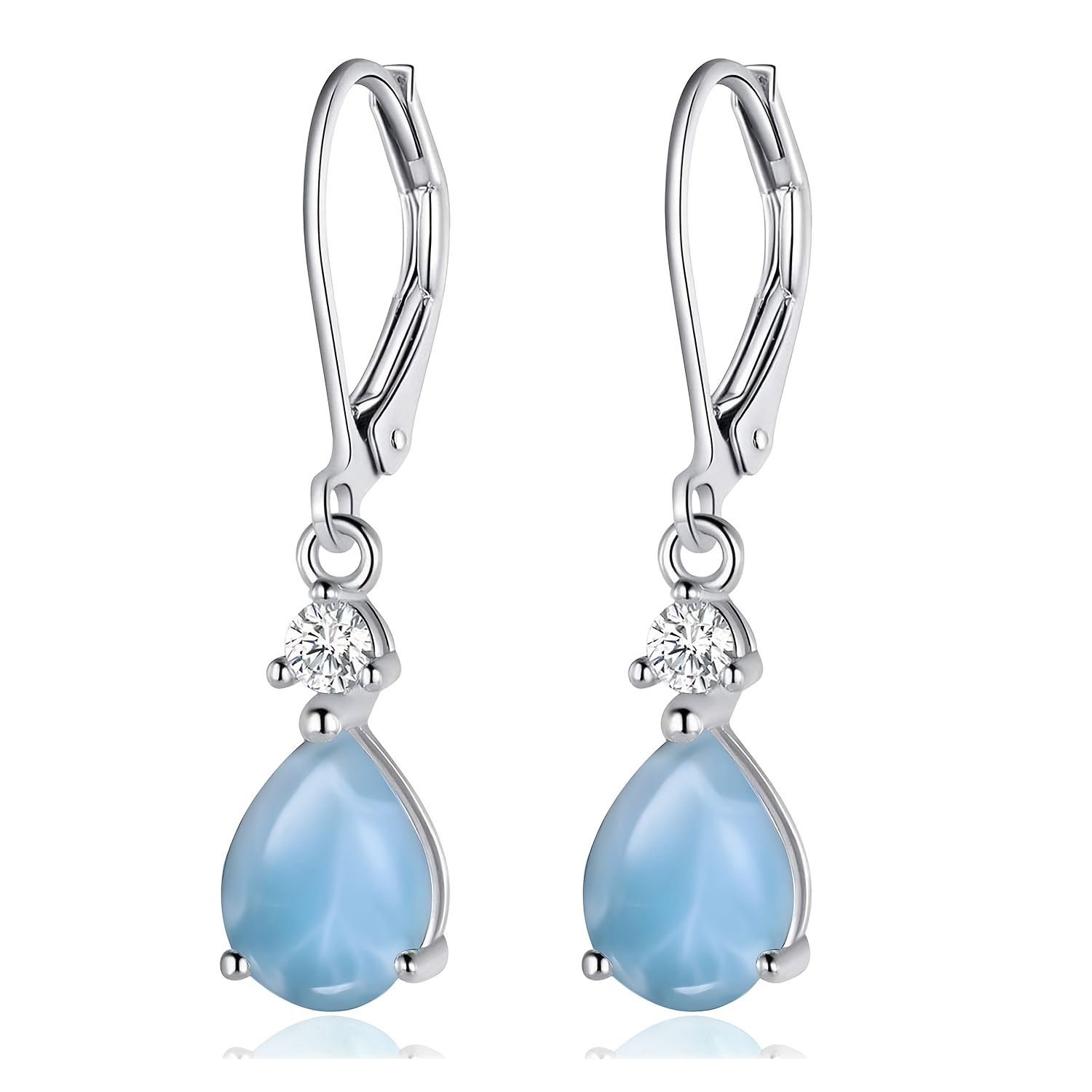 TEMU Teardrop Pendant Earrings For Men And Women, 925 Sterling Silver Gemstone Earrings, Suitable For Daily Wear Party Vacation Wedding Anniversary, Ideal Christmas Birthday Anniversary Gift