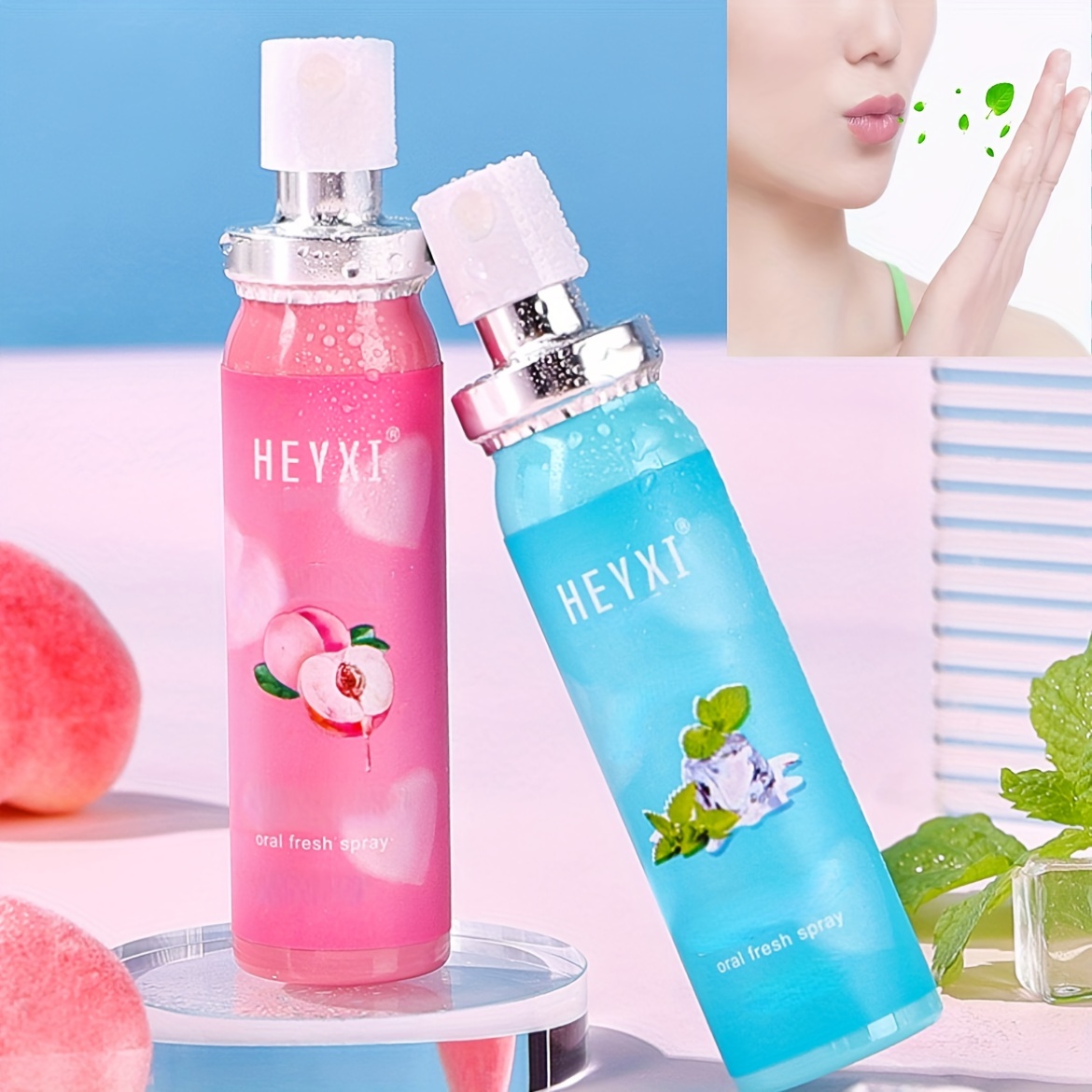 

Peach Mint Refreshing Spray, Fresh, Clean And Fruity, Clean Oral Care, Very Suitable For After Meals, Hotels, Dating