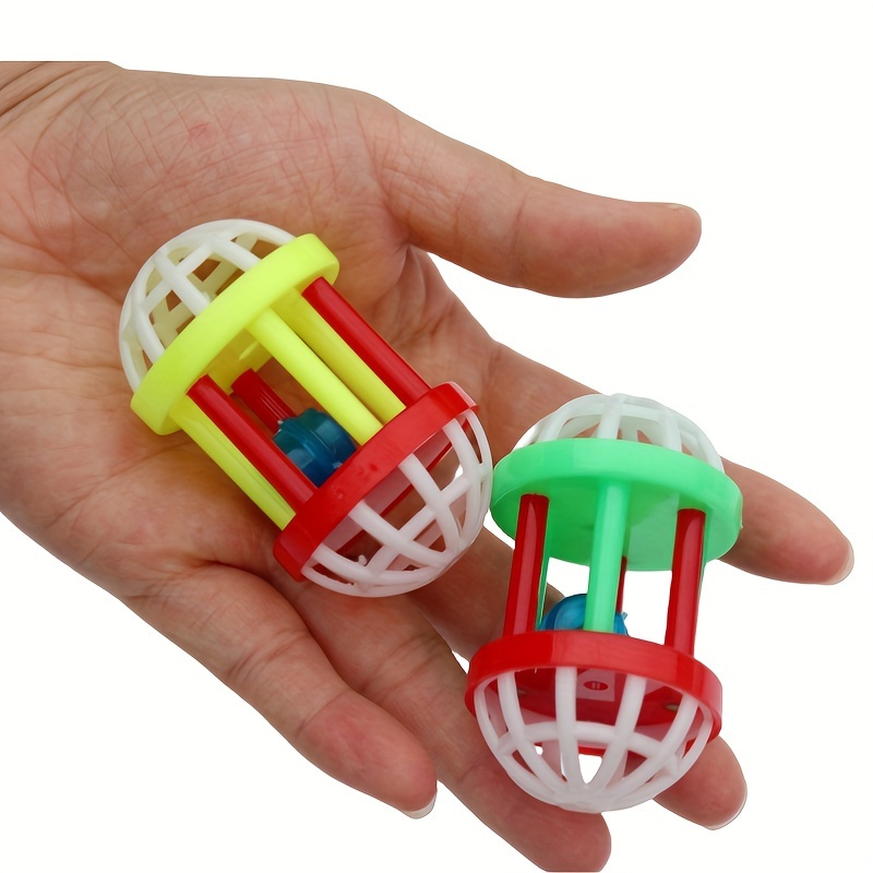 

2pcs Bird Toy Balls, For Small And Medium-sized Birds, Cockatiel Bells, Gnawing Training Plastic Balls