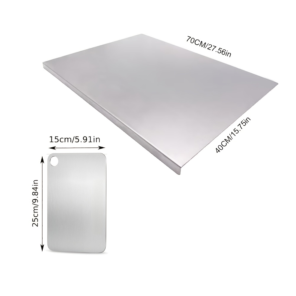 TEMU Heavy-duty Stainless Steel Chopping Board - 40x70cm, 30x40cm Extra Large-size, Hygienic Cutting Board Suitable For Baking, Meat & Fruit Prep,