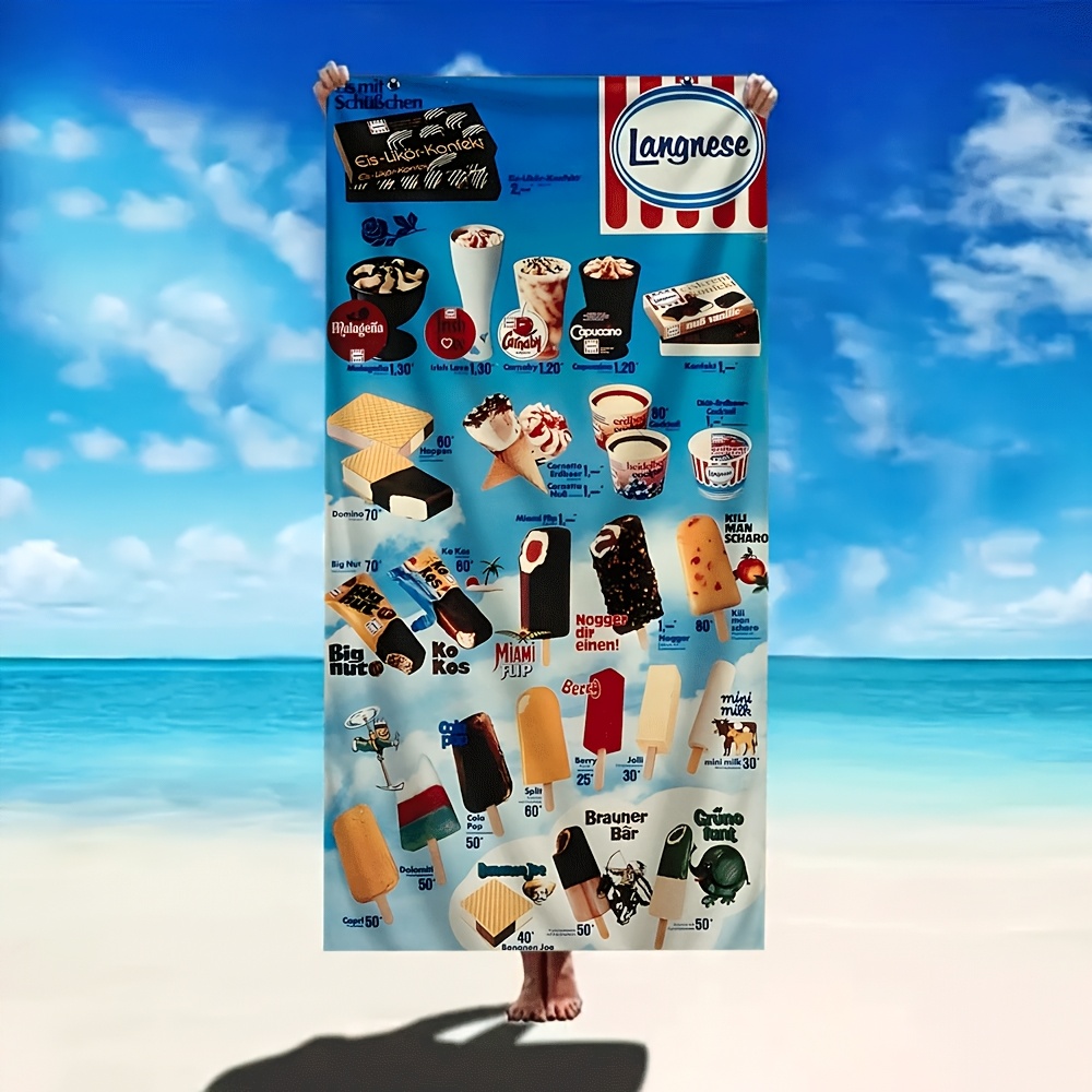TEMU 1pc, Langnese Beach Towel, Soft Beach Towel, Washable, Suitable For Daily Use, An For Beach And Outdoor Leisure, A Comfortable Experience As A