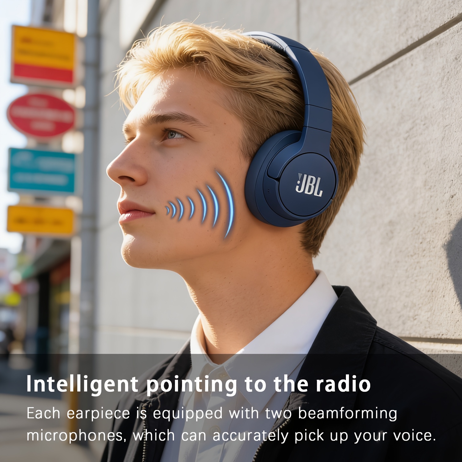 JBL T77ONC Wireless Over-Ear Headphones, BT 5.3 with 40mm Drivers for Legendary Bass, Adaptive Noise Reduction & Dual-Mode Wired/Wireless, Long-Lasting Battery & Clear Calls, Foldable Design for Travel, Ideal for Professionals, Students & Music