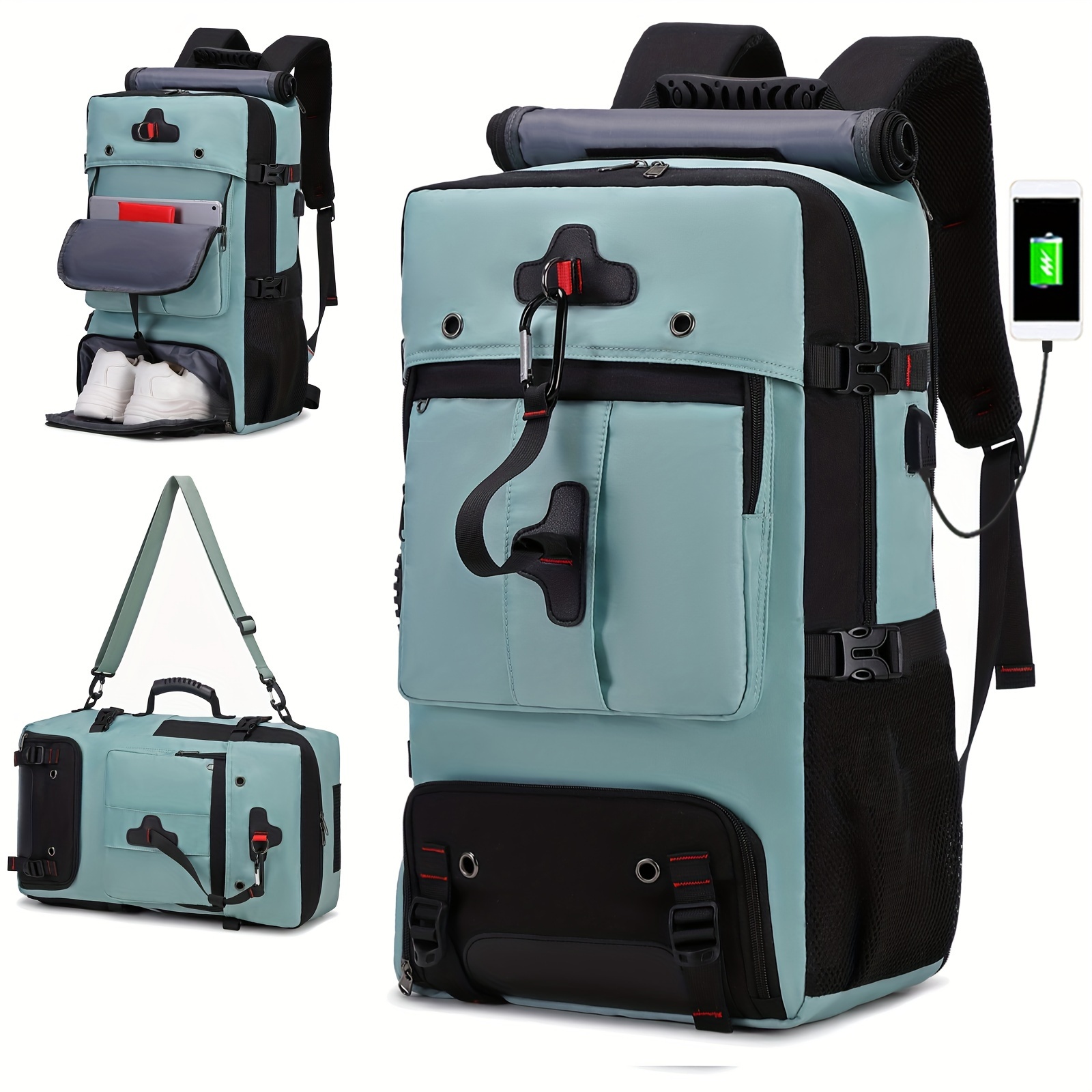 15 laptop backpack shoe storage port heavy duty Temu Philippines