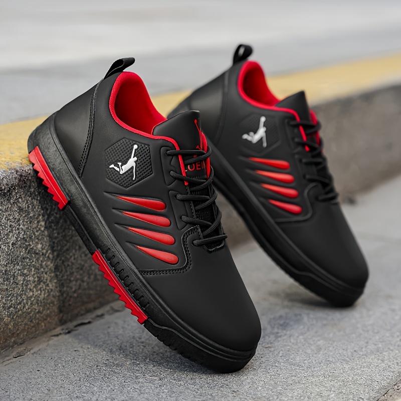 TEMU [sneakers] New Low-top Lace-up Flat Shoes Suitable For Outdoor Sports And Skateboarding, Preppy Style ' Striped Pattern Casual Men's Shoes