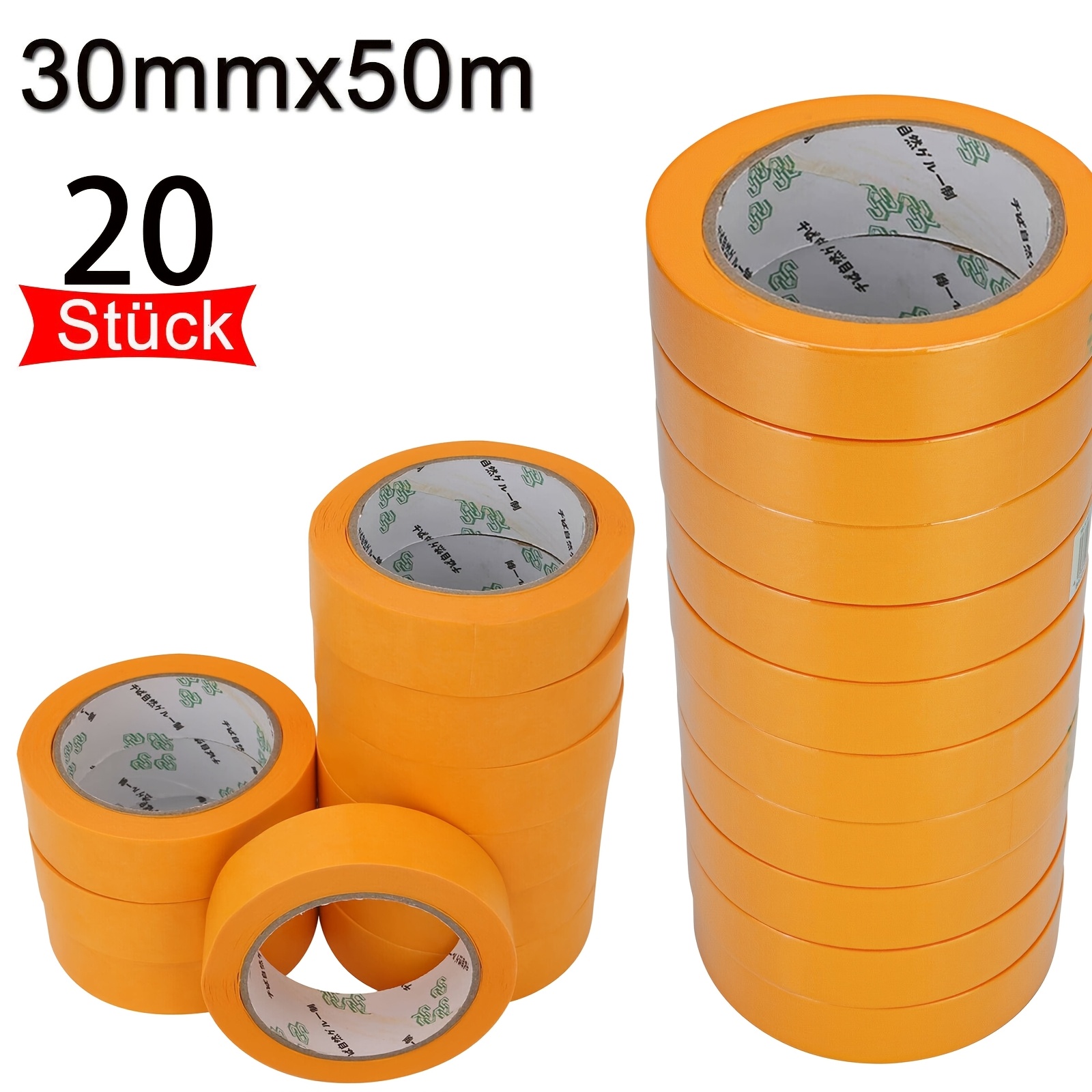 20x Zvitkov Zlati Lepilni Trak 30mm X 50m Odstranljiv Trak Trak za Barvance Brez Ostankov za Avtomobilsko Dekoracijo Barvance Brez Topil Trak za