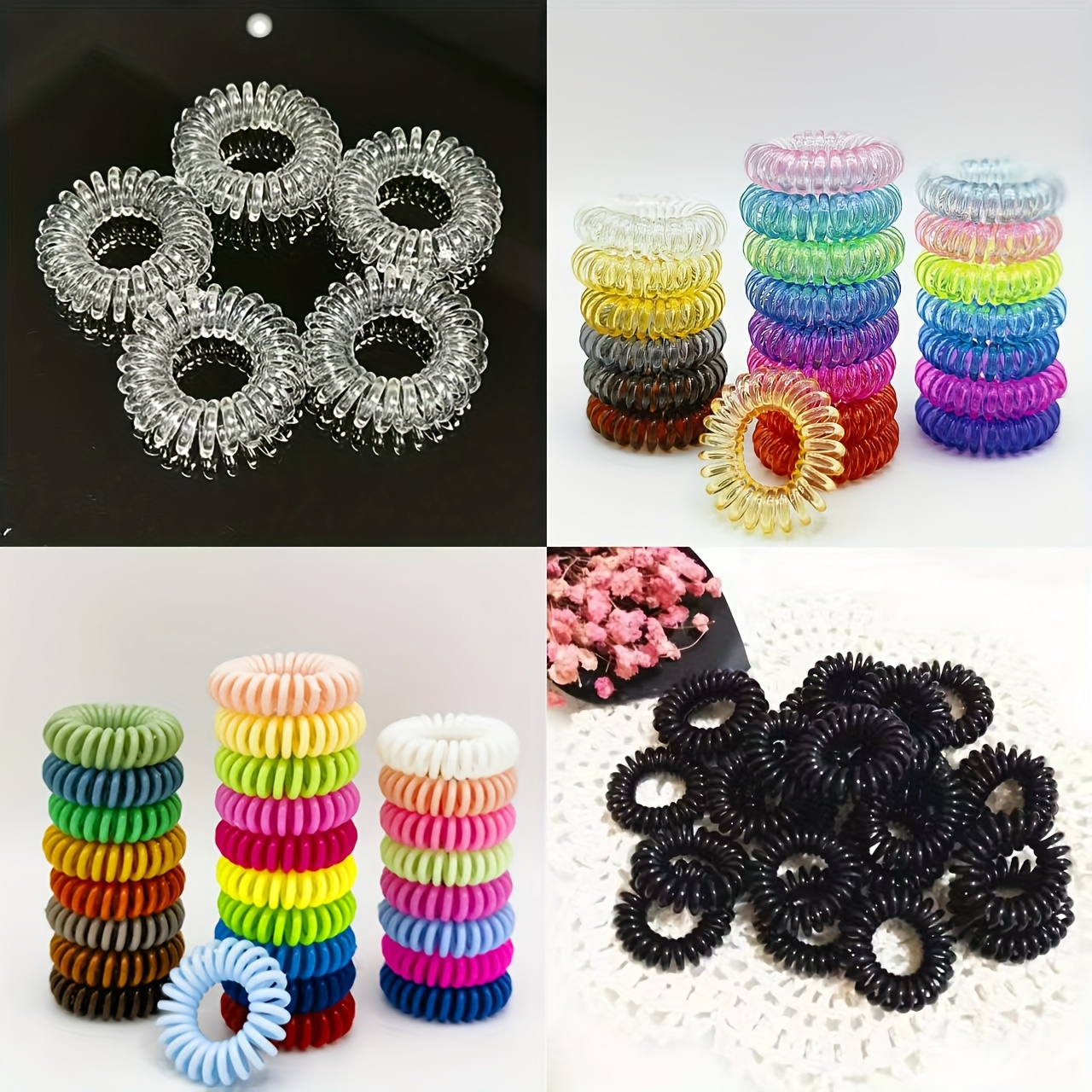 TIZZYT Spiralhaargummis – 18 Stück, Macaron-Farben, Faltenfrei, Für Damen & Kinder