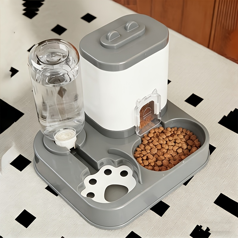 Smart Pet Feeder And Water Dispenser Set, Easy Assembly, Suitable for Cats And Small Dogs, Blue, Pink, Gray, Green, Yellow Available, Transparent/White 2 Specifications Available, Ideal Gift for Relatives, Friends, Colleagues, Non-Electric