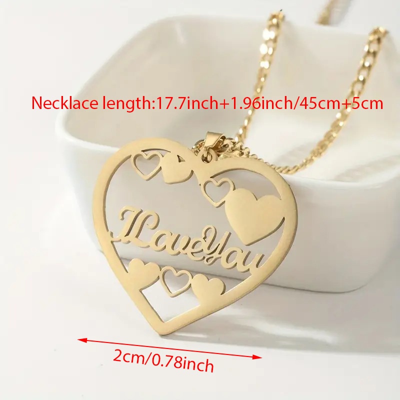 Customized Heart-shaped Pendant Name Necklace, 18K Gold Plated