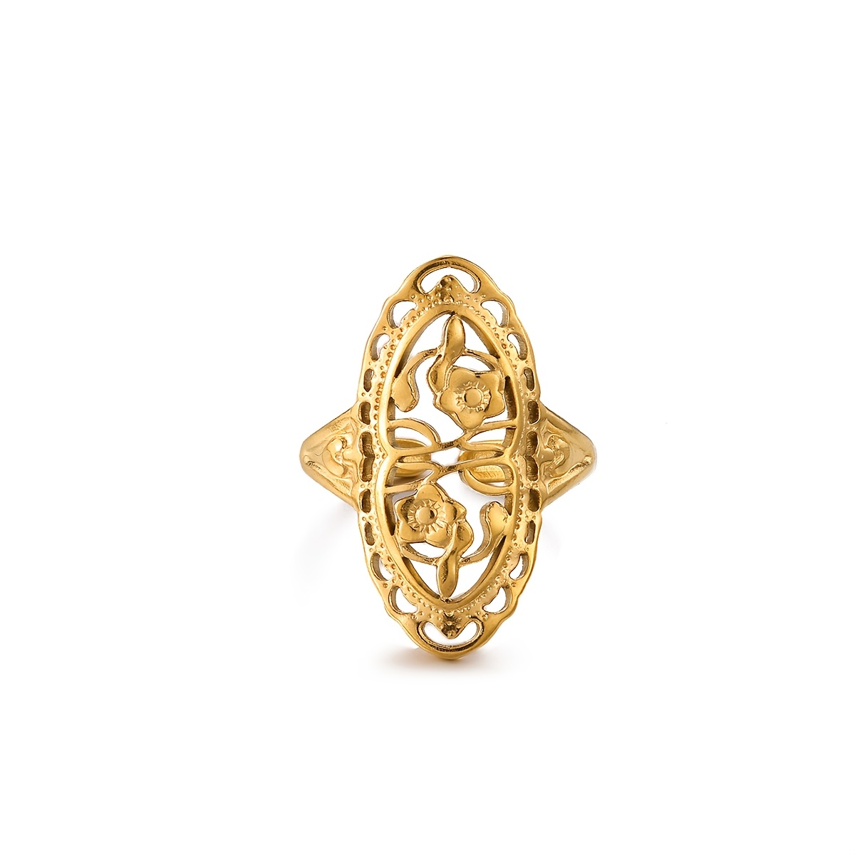 1 Stainless Steel Geometric Flower , Delicate, Maximalist, Fashion Ring, Suitable For Birthday Gifts, Daily Wear
