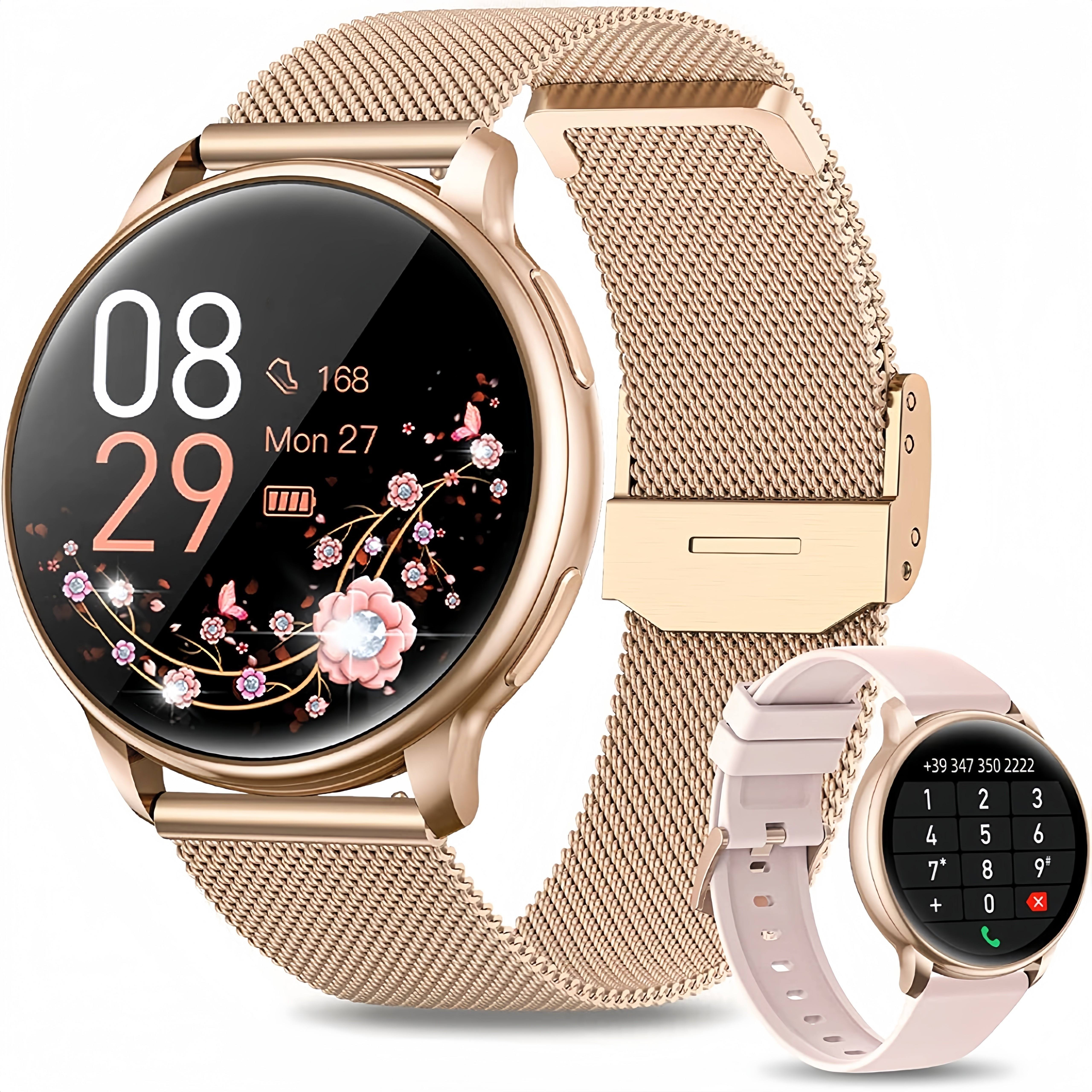 6€39 sur Montre Connectée Femmes Smartwatch Montre Intelligente pour Femme  avec Affichage de l'heure, Mode Multisports Bluetooth-Or - Montre connectée  - Achat & prix