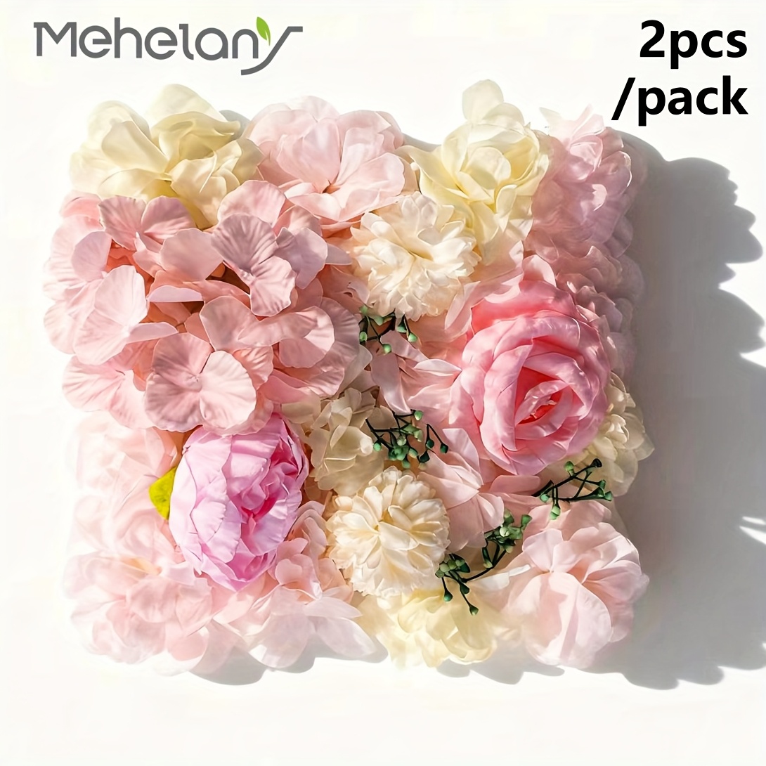 Flower Wall Panel Set, Artificial Wall Flower Backdrop 24x24 Inch 3d Floral Panel For Photo Background Home Party Wedding Backdrop Decoration