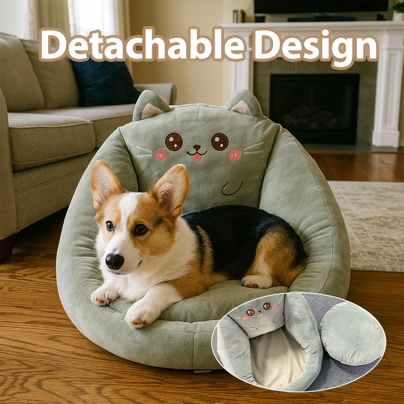 dog sofa pet couch with soft polyester fiber padding easy assembly for small medium large dogs ideal for living room bedroom balcony pet furniture for puppies adult dogs   seat   material   bed   padding puppy bed   Product details 3