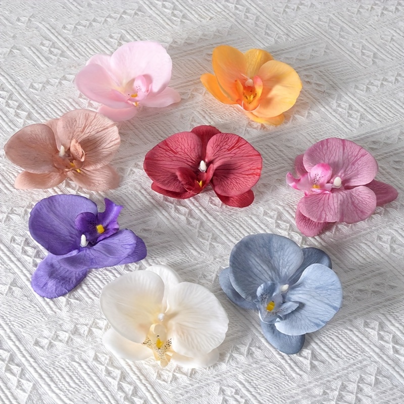 

8pcs Elegant Colorful Flower Shaped Hair Grab Clips Trendy Non Slip Ponytail Holders For Women And Daily Use