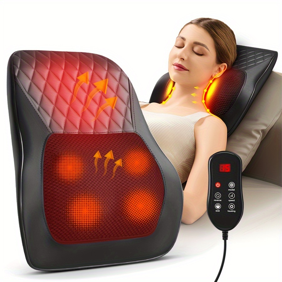 

Back Massager, Neck Massager With Heat, 3d Kneading Massage Pillow, Suitable For Neck And Back, Shoulder, Leg Massage, Holiday Gift For Family, Father's Day Gift Mother's Day Gift