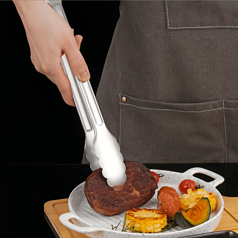 Thickened Stainless Steel BBQ Tongs for Cooking