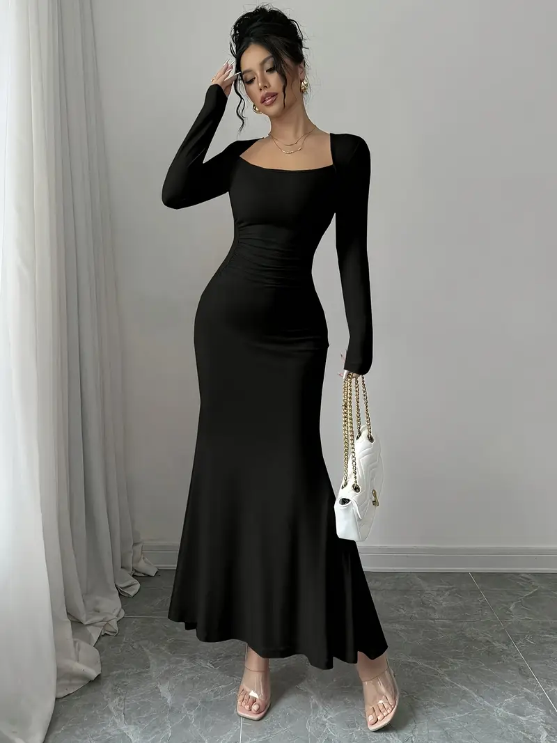 Fitted Elastic Round-neck * Mermaid Dress Long Women's Outfit Fitted Elastic Round-neck * Mermaid Dress Long Women's Outfit