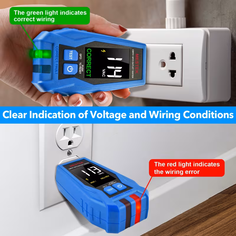 cbf01 2 in 1 circuit breaker finder electric tester ac 120v detect common wire faults us plug gfci outlet tester outlet meter lock indicator with led display electrical circuit tracer tool circuit breaker fuse quick recognizer no battery Product details 6