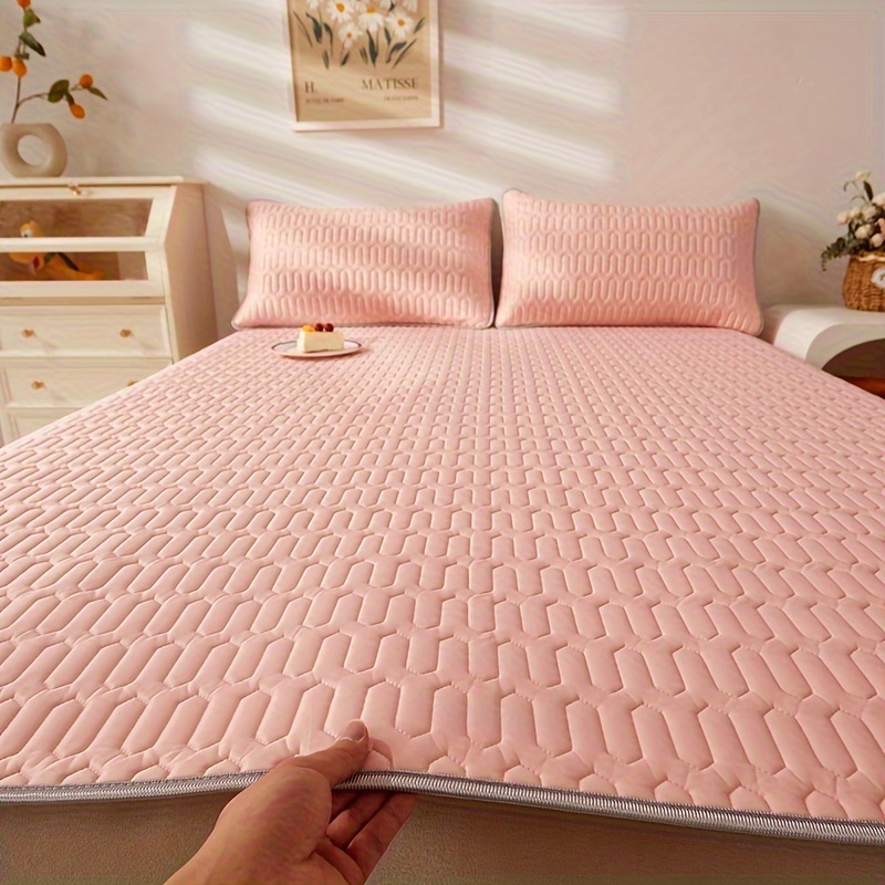 3pcs   cool latex mat latex mat 1 pillowcase 2 no core breathable soft solid color mattress set bedroom dormitory hotel bedding set details 7