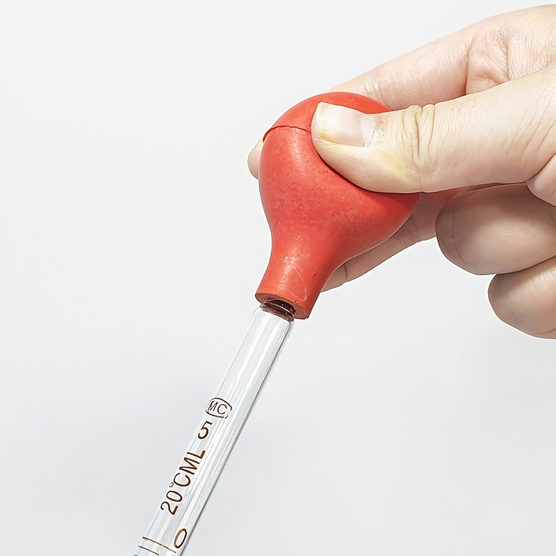 TEMU Glass Pipette Graduated Dropper Set, Glass Pipettes With Red Tips, Suitable For Medical Transfer And Liquid Handling Tools
