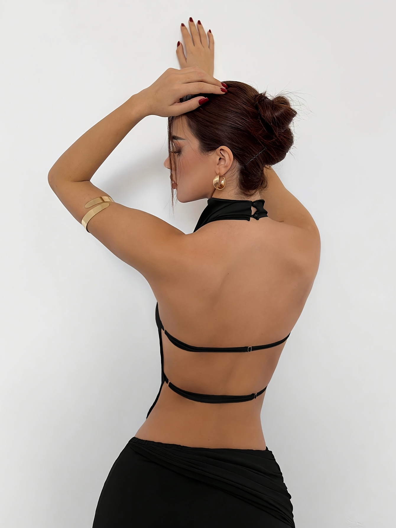womens new high neck backless satin strap top women's - Temu Mauritius