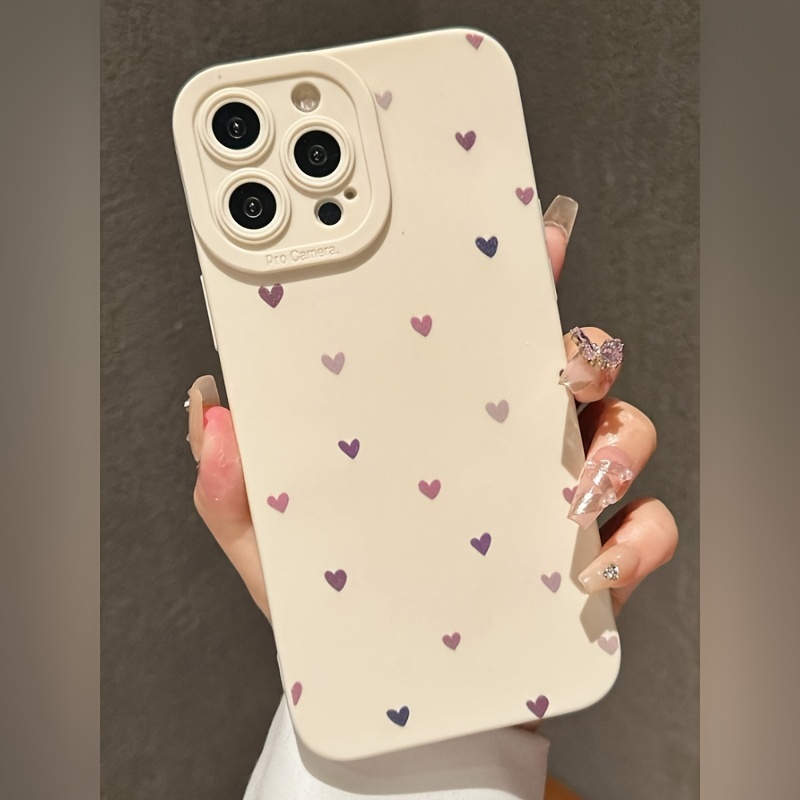 

Retro Heart Pattern Tpu Case For Iphone With Air Cushion Shockproof Protection, Compatible With Iphone 7/8 Plus, 11, 12 Pro, 13, Xr, Xs Max, 14 Pro Max - Soft Bumper Full Cover