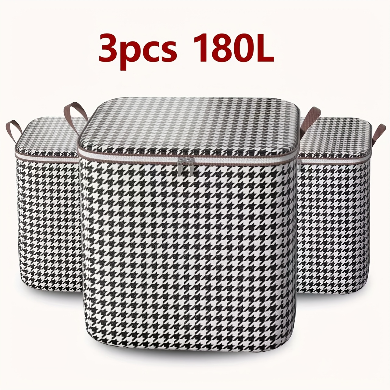 

3pcs Extra-large 47.55 Gallon Storage Box, Storage Box, Blanket Storage Bag, Storage Container With Handle, Closet Storage Box