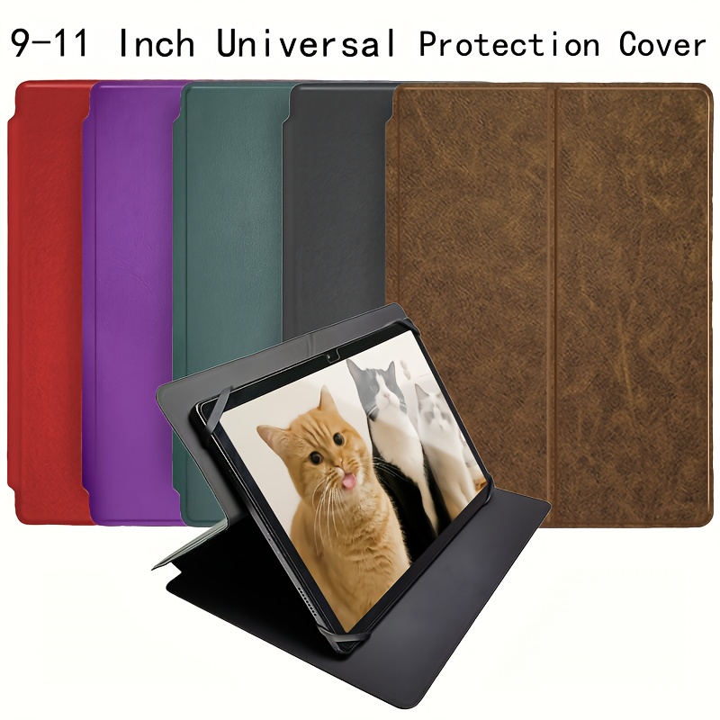 

Universal Leather Tablet Case For 9-11 Inch Tablets, Lightweight, Foldable, & Smudge Resistant, Non-slip, With Adjustable Stand, For /ios/windows Tablets - Cover With Screen Protector