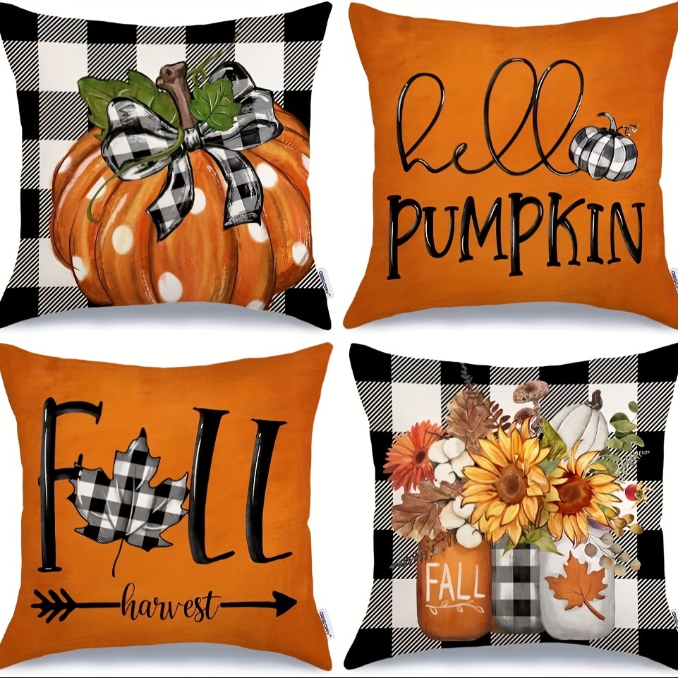 

Set Of 4 Fall - 18x18 , & , Decorative For